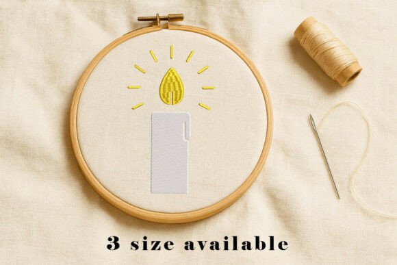 Candle Light Embroidery Design