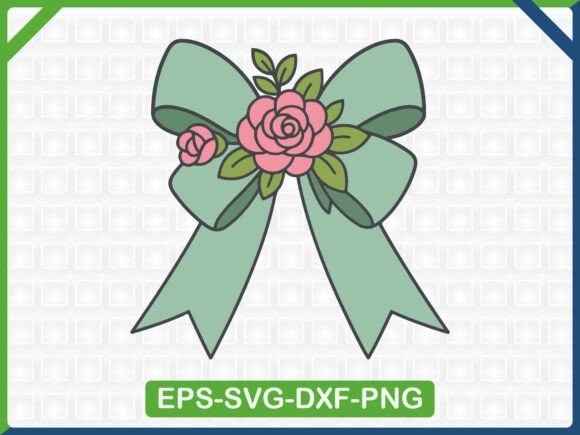 Charming Rose Bow Embroidery SVG Design