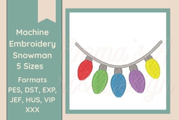 Christmas Lights Machine Embroidery