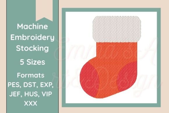 Christmas Stocking Machine Embroidery