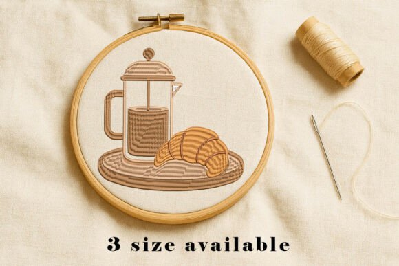 Coffee French Press Embroidery