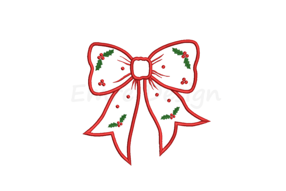 Coquette Christmas Bow Embroidery