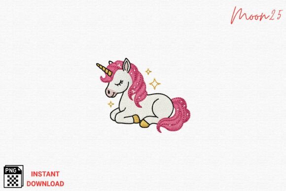 Cute Unicorn Embroidery PNG