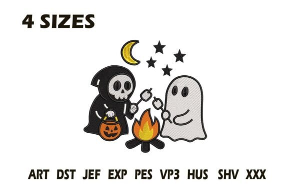 Ghost Campfire Embroidery