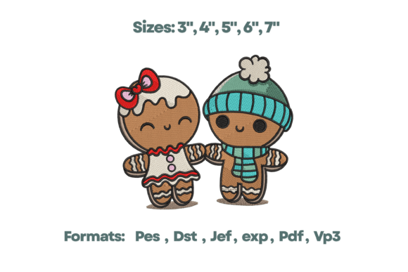 Gingerbread Couple Embroidery