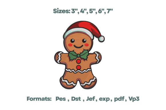 Gingerbread Santa Embroidery