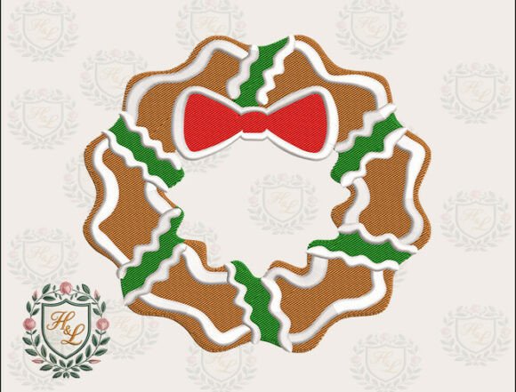 Gingerbread Wreath Embroidery Files