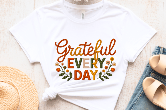 Grateful Every Day Embroidery PNG