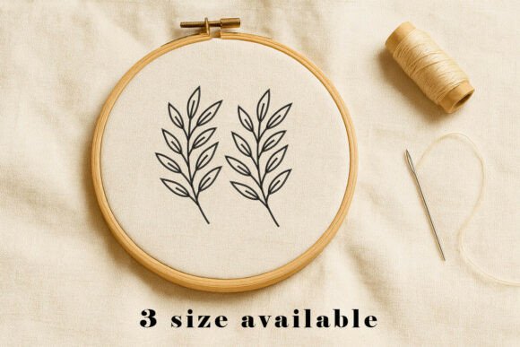 Leaf Branch Outline Embroidery Set