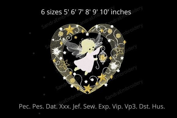 Magic Christmas Angel Embroidery Design