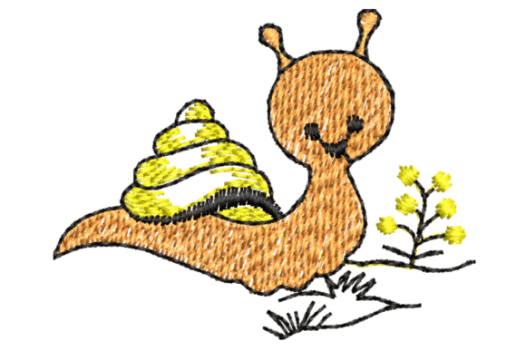 Smiling Snail Embroidery Design