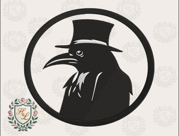 Vintage Raven Embroidery Files